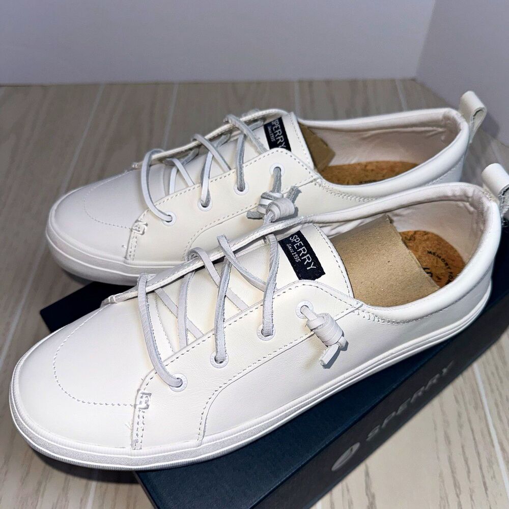 Sperry Crest Vibe Women’s White LTHR Size US 11 Brand New In Box Casual Comfy
